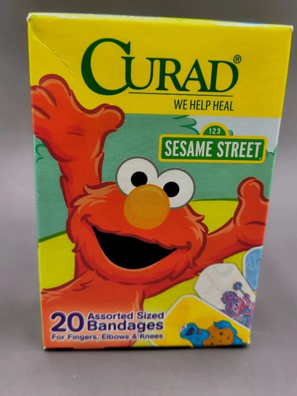 Sesame Street Curad Bandages Assorted Sizes - One Box of 20